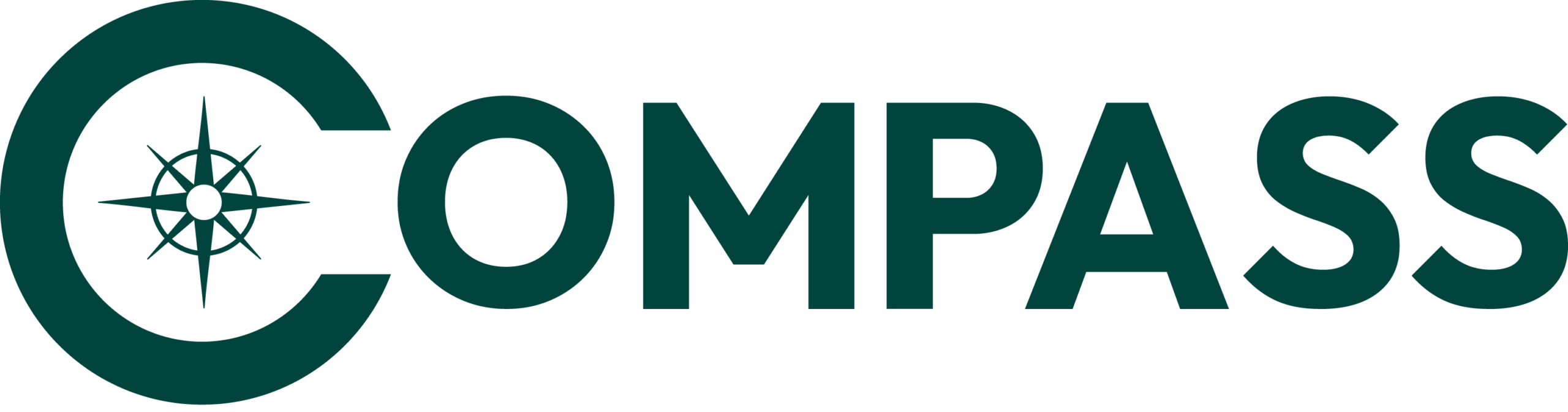 Compass Plumbing, Heating & Cooling primary logo, light white version
